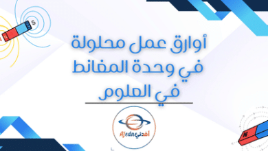 أوارق عمل محلولة في وحدة المغانط في العلوم