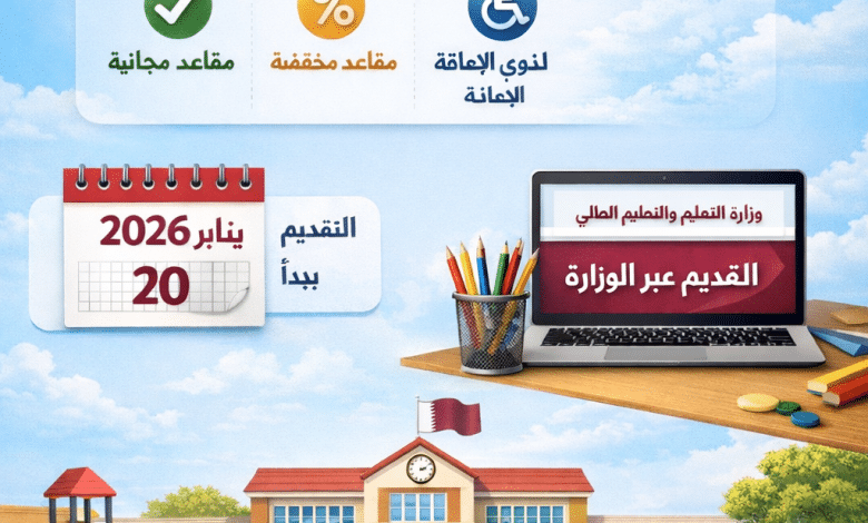 مقاعد دراسية مجانية ومخفضة